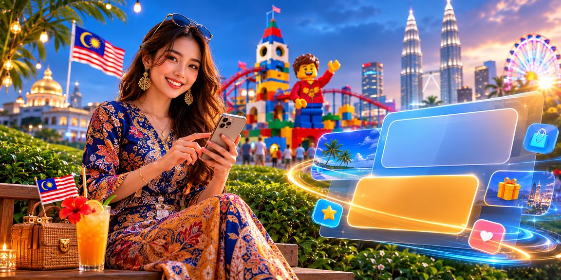 Pengguna Malaysia mengakses platform agar2 melalui telefon pintar dengan rekabentuk batik